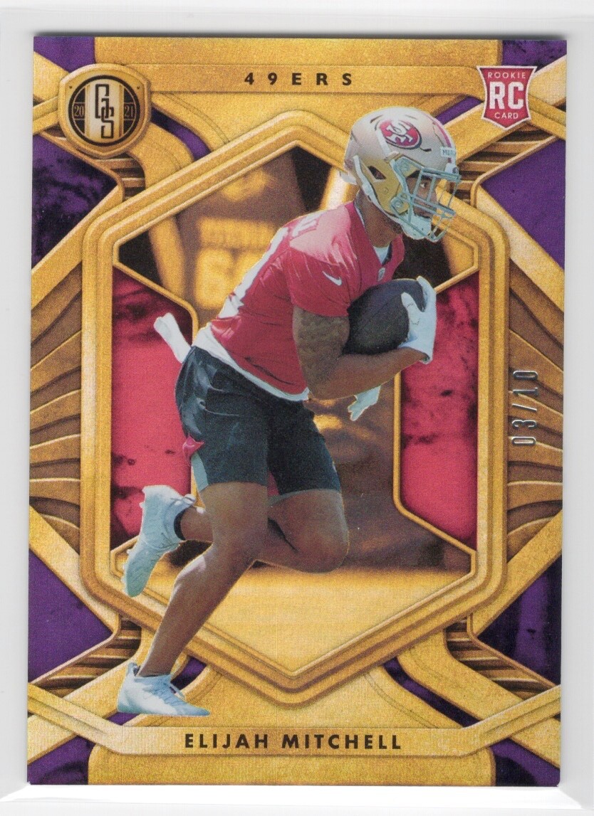 2021 Panini Gold Standard Purple Elijah Mitchell #/10 Rookie Card RC