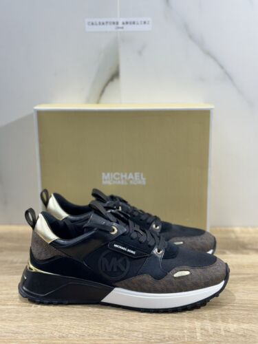Michael Kors sneaker donna Theo Trainer    Lace Up Pelle Black 39 - Foto 1 di 6