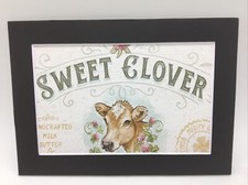New Handmade 5x7 (Matted ) Floral Farmhouse Sweet Clover Cow  Ship 203