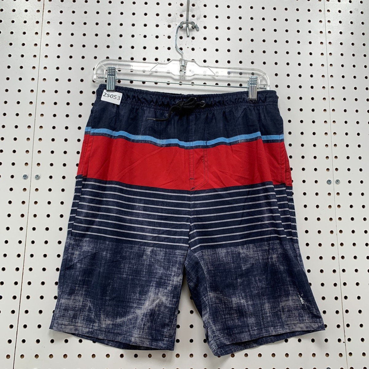 Spyder Swim Trunks Shorts Blue Red Striped Mens Medium Fits 29x7.5