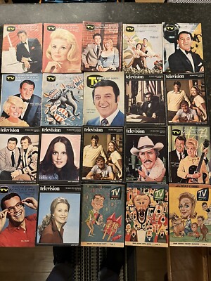 RARE! 1960 S-70s LOT of  20 ~ TV WEEK REGIONAL TV GUIDE MAGAZINES ~~GOOD COVERS!
