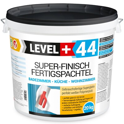 Super Finish 20kg Spachtel Masse Fertigspachtel Gips Glätt Flächen Füll Bad RM44