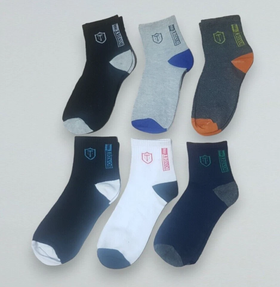 6 pairs Men's Cotton Sweat Absorbing Athletic Sports Socks Comfy Trainer 6-10 UK - Image 2 of 4