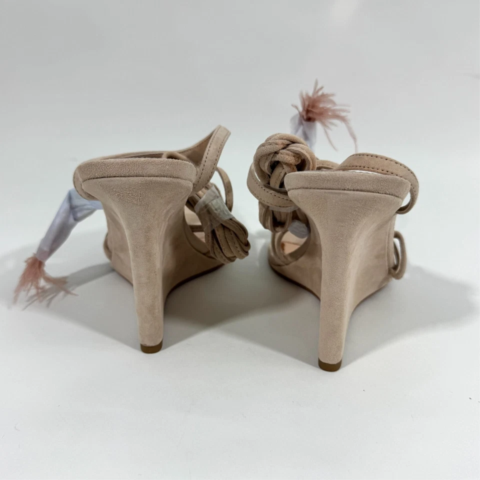 Cuñas de gamuza JLO Jennifer Lopez x Revolve para mujer talla 8M crema bebé rosa Apolo Foto 3 de 4