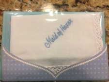 Bridal Handkerchief embroidered "Maid of Honor" hankie