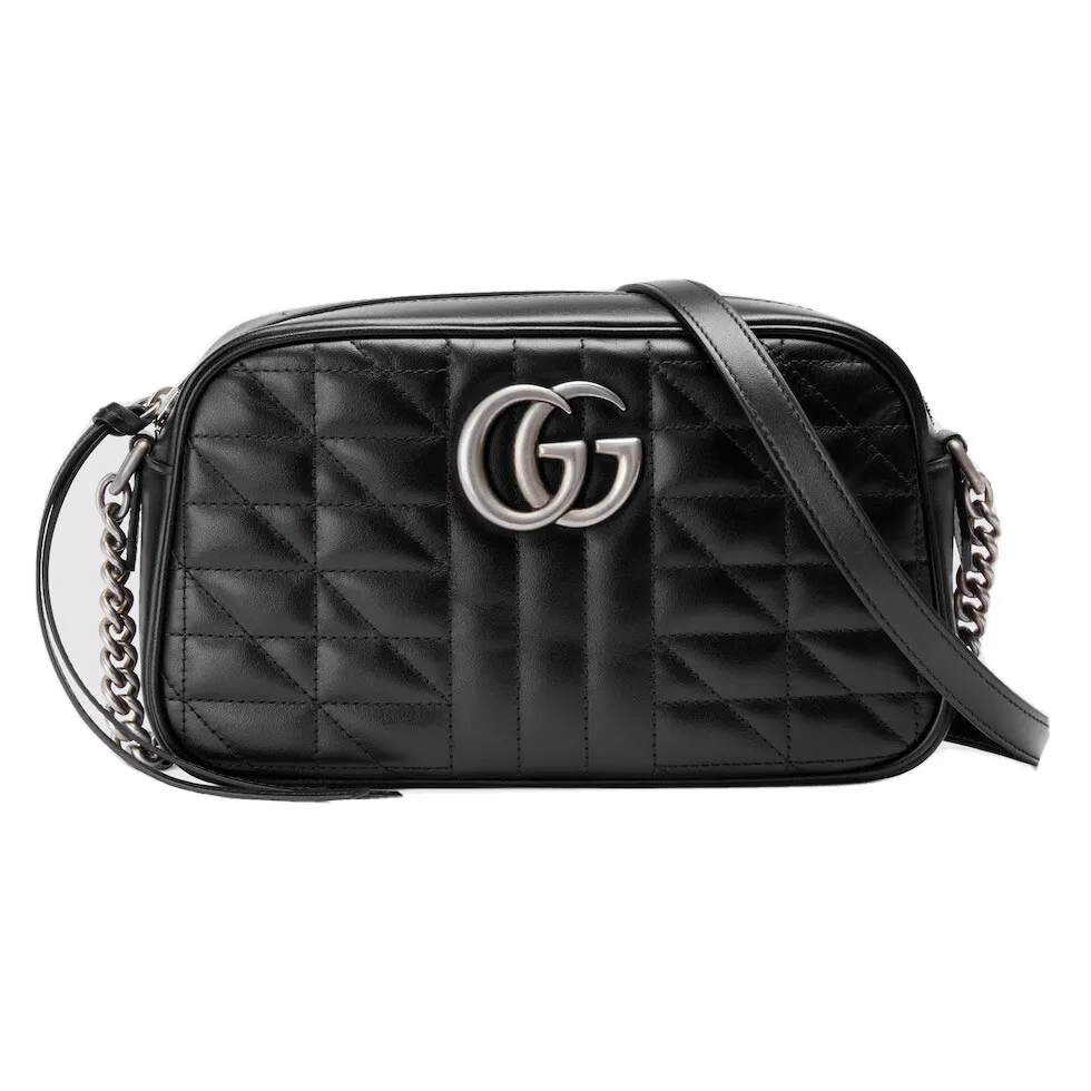 Gucci Black Matelasse Leather Mini GG Marmont Camera Bag Gucci