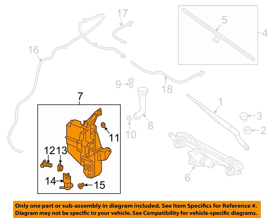 Used Washer Fluid Reservoir fits: 2017 Nissan Maxima  Grade A Foto 3 de 4
