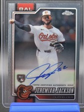 2026 Topps Chrome Jeremiah Jackson RC Rookie On-Card Auto #RA-JJ Orioles. rookie card picture