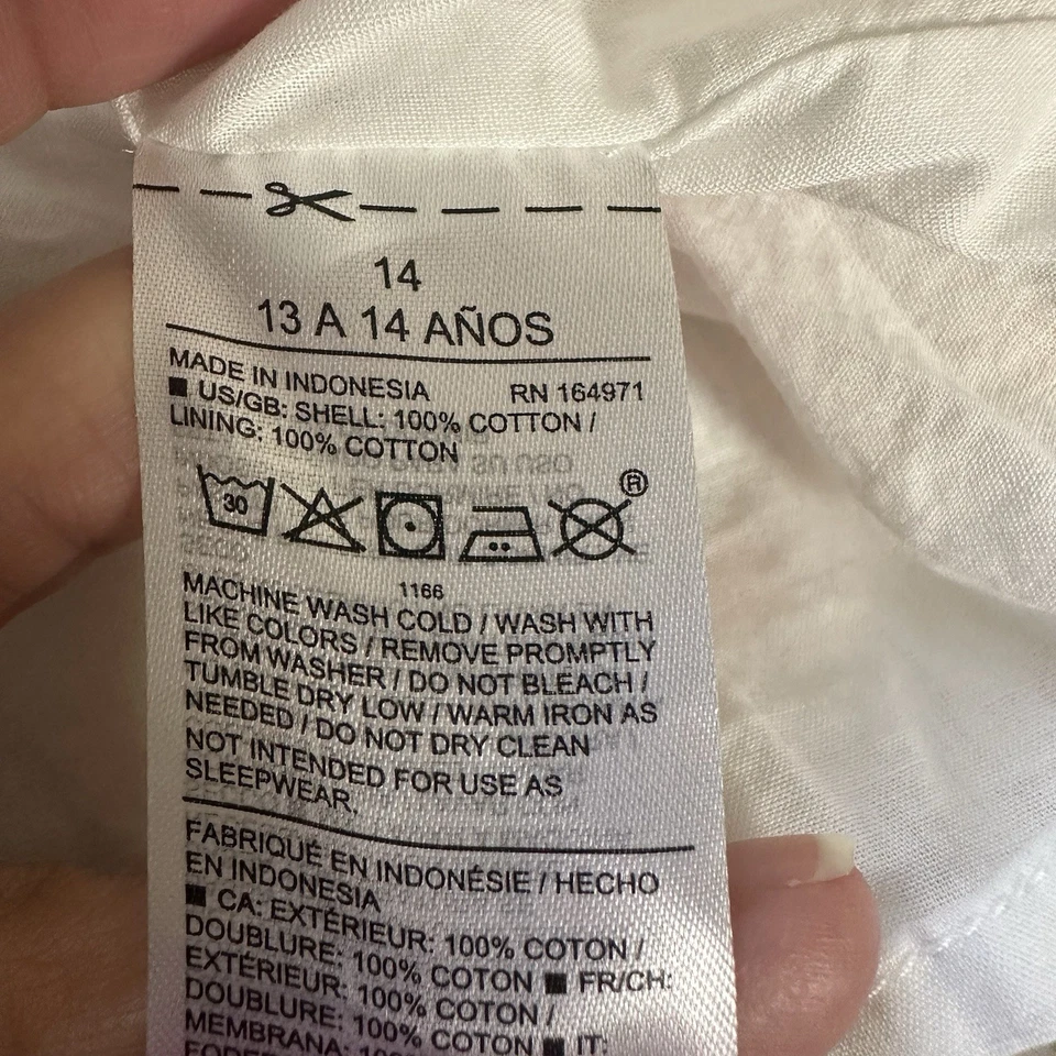 Janie & Jack The Emily Vestido Solero Floral Calado Niñas 14 Sin Mangas Volantes Blanco Foto 4 de 4