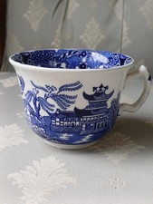 Burleigh Ware Vintage Porcelain Blue White Willow Pattern Tea Cup Without Saucer