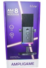 AM8 XLR USB Dynamic Microphone Ampligame Black
