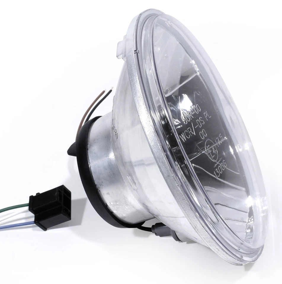 WTMT GMBH (ORIGINAL OE) Inserto faro vetro trasparente 7" H4 per Harley Davidson Honda Suzuki universale