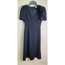 ASTR The Label Black Velvet Bow Puff Sleeve Midi Dress Small