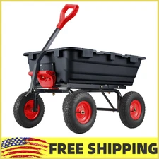 800 LBS Heavy-Duty Poly Garden Dump Cart-10" Tires,180°Rotating Handle,Plants