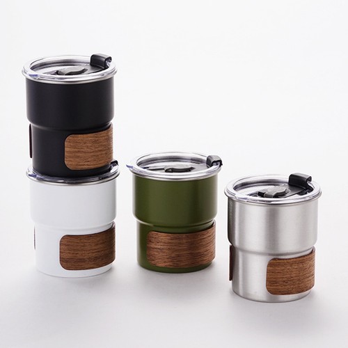 Tomotato Tasse Camping 500ml Acier Inoxydable Avec Couvercle Et Poignées Pliables - Portable