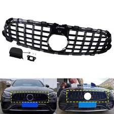 SCHWARZ GLÄNZEND Frontgrill Kühlergrill gitter für Mercedes-Benz E W213 bj.20-23