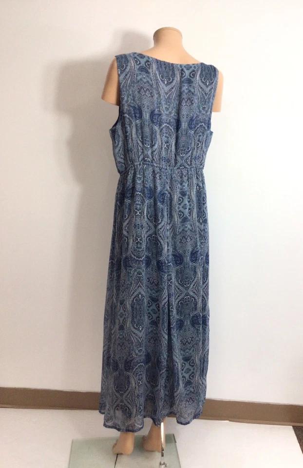 Синий фея макси платье Y2K пейсли печать женщин XL - Изображение 3 из 4