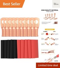 10pcs 6 Gauge-5/16 M8 Wire Connectors, 6 Awg Copper Lugs, Heavy Duty Ring Ter...