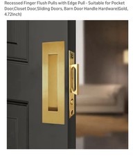 Recessed Finger Flush Pulls Edge Pull for Pocket Closet Sliding Barn Door 4.72"