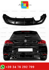 0615 ⭐ Diffusor Hinten Passend Für VW Scirocco 14-17 Look Sport Schwarz Glossy ⭐