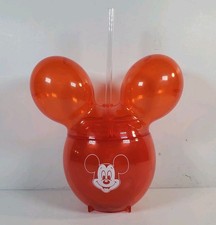 Walt Disney Parks Mickey Mouse Red Balloon Sipper Cup  Straw