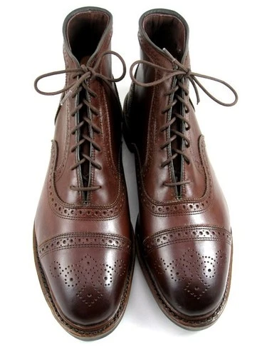NEW Allen Edmonds "HAMILTON" Leather Cap-Toe Dress Boots 10.5 D Chili  (754N)