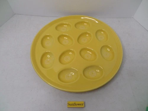 HLC Fiestaware Fiesta 13” Deviled Egg Tray Plate Platter Sunflower Yellow