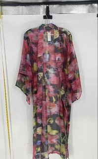 Anthropologie Womens Pink Printed Open Front Kimono Cover Up One Size