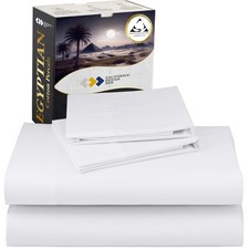 Certified 100 Egyptian Cotton Sheets King Size Deep Pocket Set - King Percal...