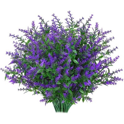 Lavender Artificial Flowers 8 Bundles Artificial Flowers Lavender Bushes Arti...