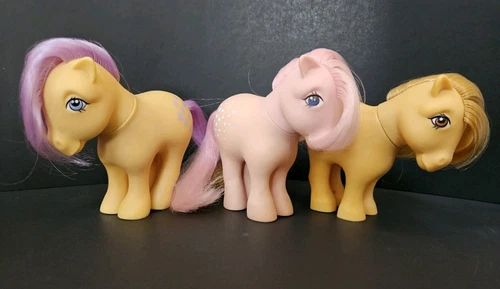 1982 My Little Pony G1 Lot Of 3 Ponies Butterscotch, Cotton Candy, Lemondrop