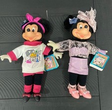 Vintage Applause 80s TOTALLY MINNIE Plush Lot Plastic Head With Tags