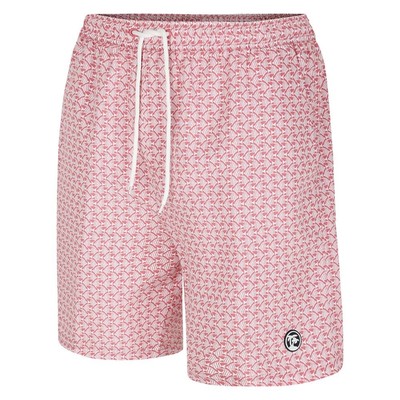 Strandshorts Spionage geometrisch Fischmuster für Herren in Mauve/Weiß, 2XL-8XL