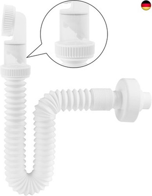 Hibbent 1 1/4 Zoll Siphon,Raumsparsiphon für das Badezimmer, 360° Einstellbarer 