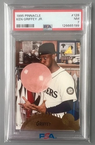 1995 Pinnacle Ken Griffey Jr #128 PSA 7 NM Iconic Card