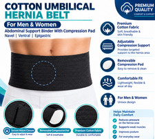 Cotton Umbilical Hernia Belt For Men And Women-Abdominal Support Binder With 3IN
