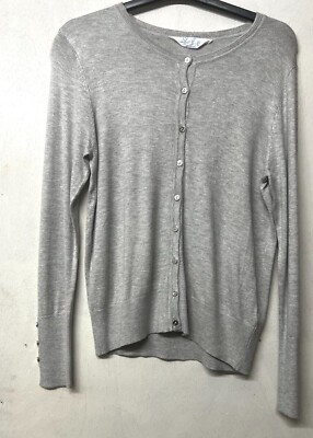 Ex Primark graue Strickjacke mit Knöpfen Größen 12 - 24 (G3.17)