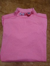 Under Armour Women's Small Baselayer Pink Long Sleeve Coldgear Fitted Mock Neck