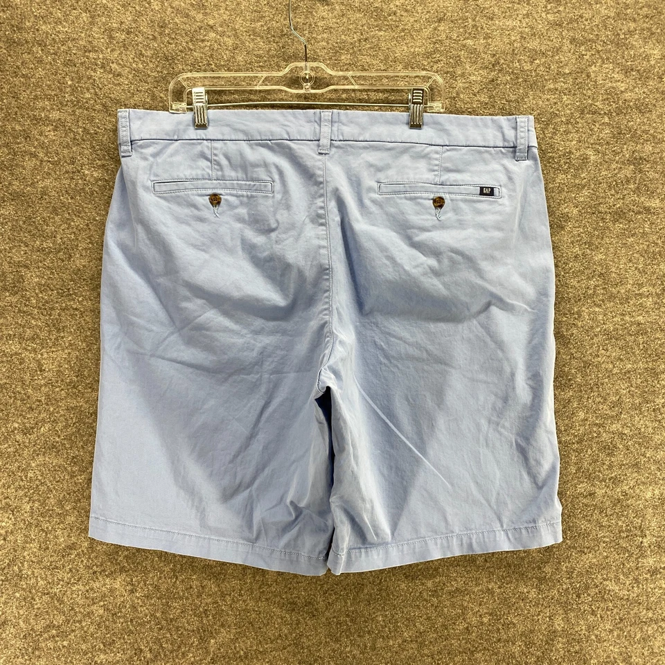 Pantalones Cortos Gap Hombres 40 Azul Tiro Alto Frente Plano Algodón Bermudas Bolsillos Ajuste Regular Foto 2 de 4