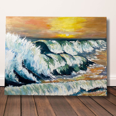 Original Oil Painting On Canvas Sea Big Painting Contemporary Room Decor Sea