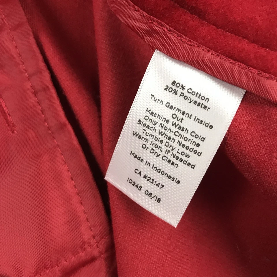 Talbots Pants Womens 18 Red Velvet Flat Front Side Zip Chatham Ankle Slim NWT - Image 4 of 4