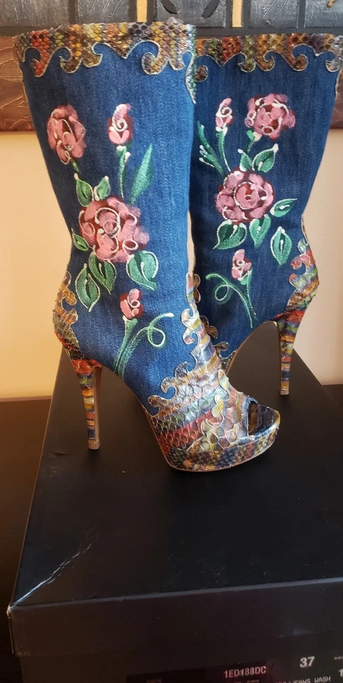 LORIBLU Boots Leather/Jeans Wash Size 37 - Image 4 of 4