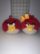 ANGRY BIRDS RED BOY GIRL YELLOW BOW Plush 5" NO VOICE BOX 2010 2011