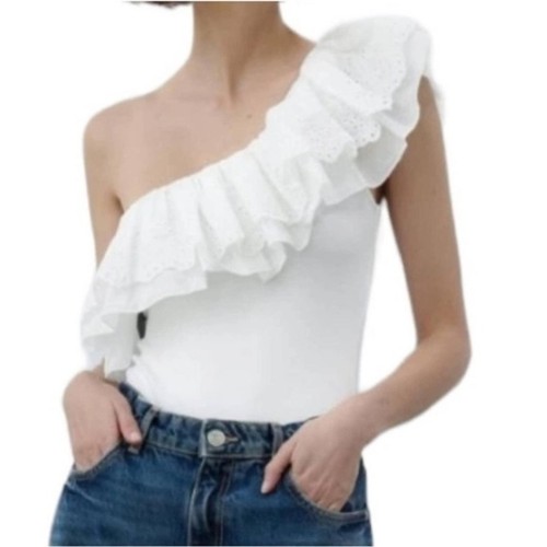 one shoulder ruffle top zara