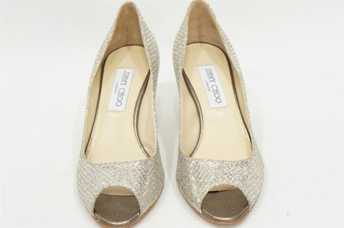 JIMMY CHOO ISABEL CHAMPAGNE GLITTER PUMPS HEEL SHOES 34/4 $595 - Picture 5 of 10