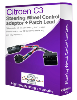 Citroen C3 steering wheel control lead, car stereo stalk adapter interface