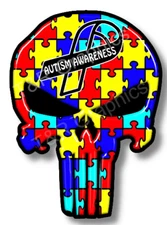 Autism skull, Awareness Vinyl Sticker / Decal Truck Car windows