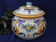 Deruta Italy Italian Pottery Raffaellesco Biscotti Jar Canister