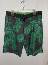 Old Navy California Mens Boardshorts Trunks Green Pineapples Size 34