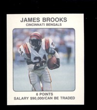 1989 NFL Franchise Board Game JAMES BROOKS Cincinnati Bengals Card